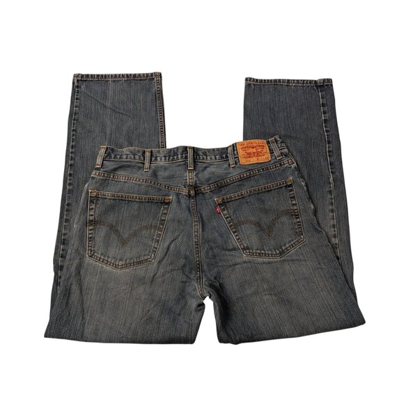 Levis 559 Relaxed Straight Blue Jeans W38 L34 100% Cotton Made In Mexico - Picture 7 of 8